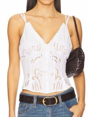 NWT Free People Sweet Sammie Eyelet Cropped Top. XL